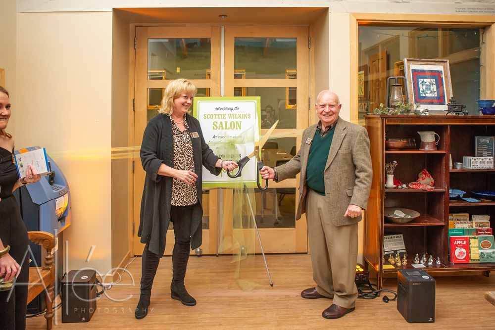 Katie Wilkins and Jim Wilkins opening the Scottie Wilkins Salon