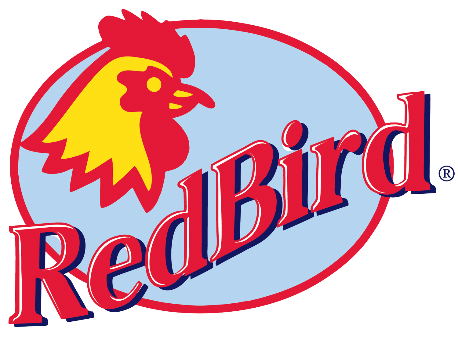 RedBird logo with a colorful chicken design