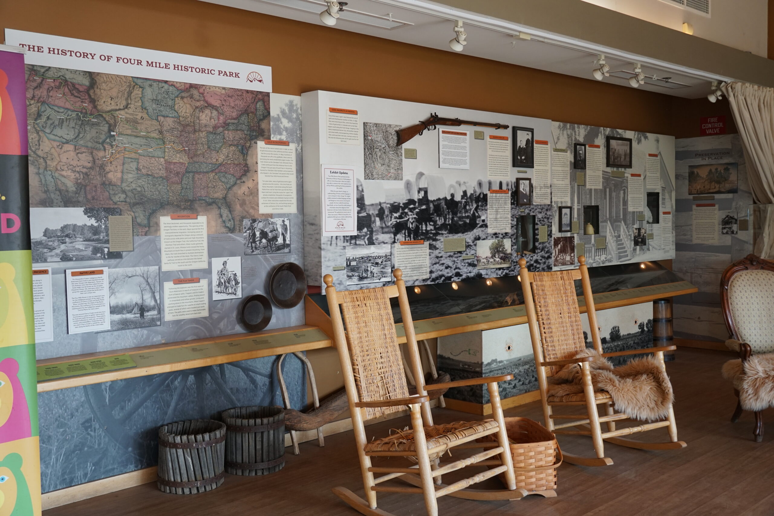 A wall of text and photos describing the history of the park.